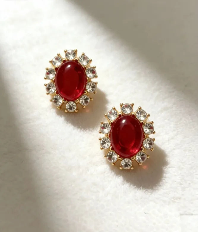 Crimson Starburst Earrings