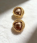 Golden Orbit Pearl Earrings