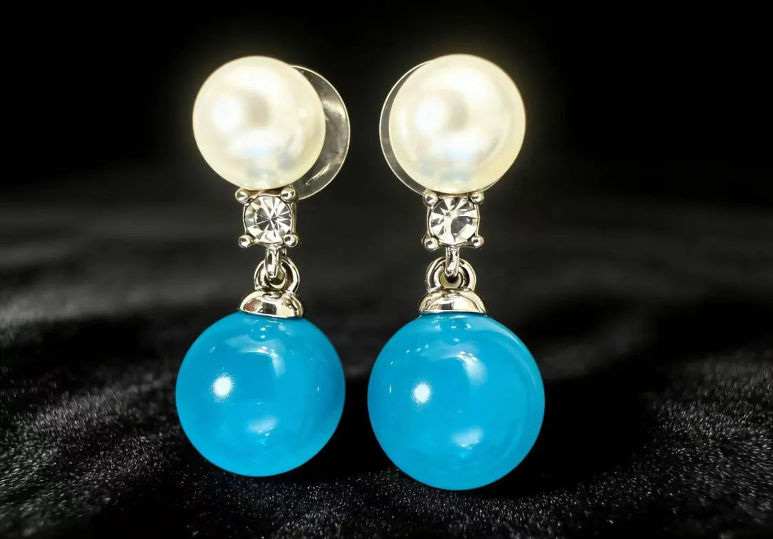 Azure Pearl Drop Earrings
