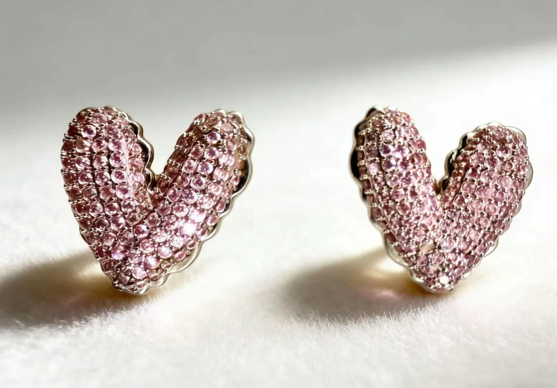 Blush Nova Heart Studs