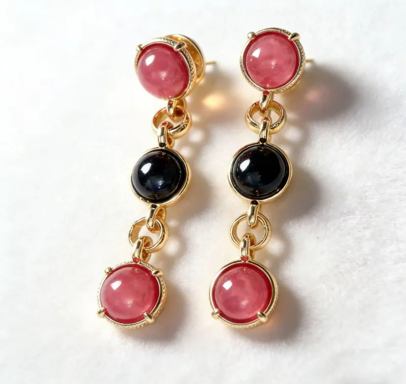 Noir Rosé Drop Earrings
