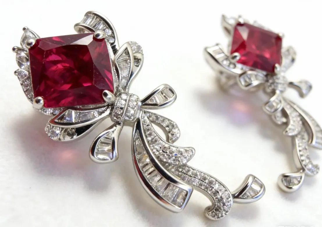 Scarlet Fleur Drop Earrings